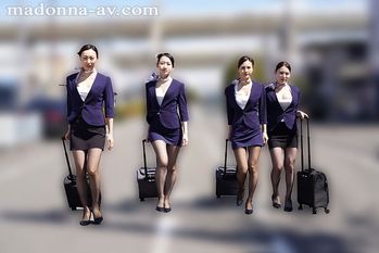 JUQ-900 Madonna航空、専属イイオンナ豪華大共演―。 黒艶パンスト人妻CA物語 ～新人男子CAを大人の色気と美脚タイツで搾精指導～